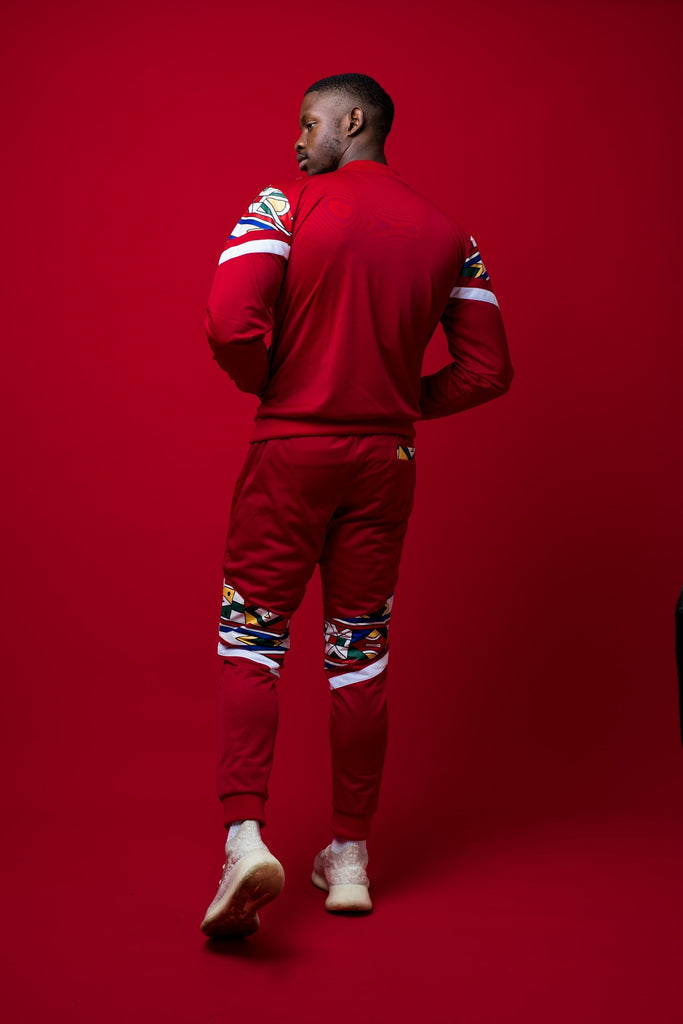 Mens -  Mehluli Red Tracksuit Set