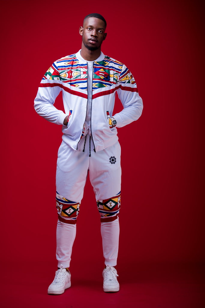 Mens -  Mehluli White Tracksuit Set