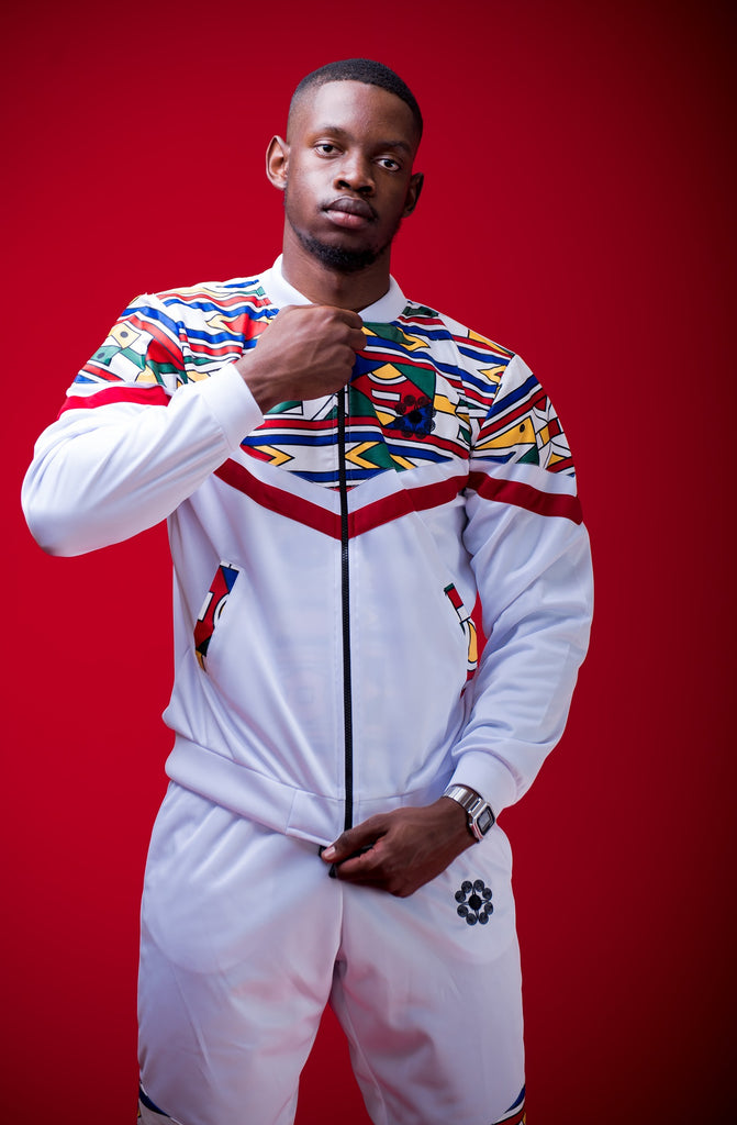 Mens -  Mehluli White Tracksuit Set