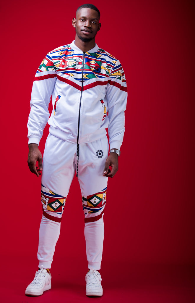 Mens -  Mehluli White Tracksuit Set