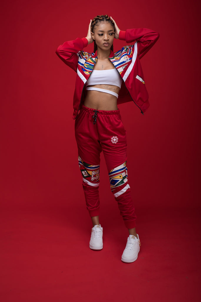 Ladies - Mehluli Red Tracksuit Set