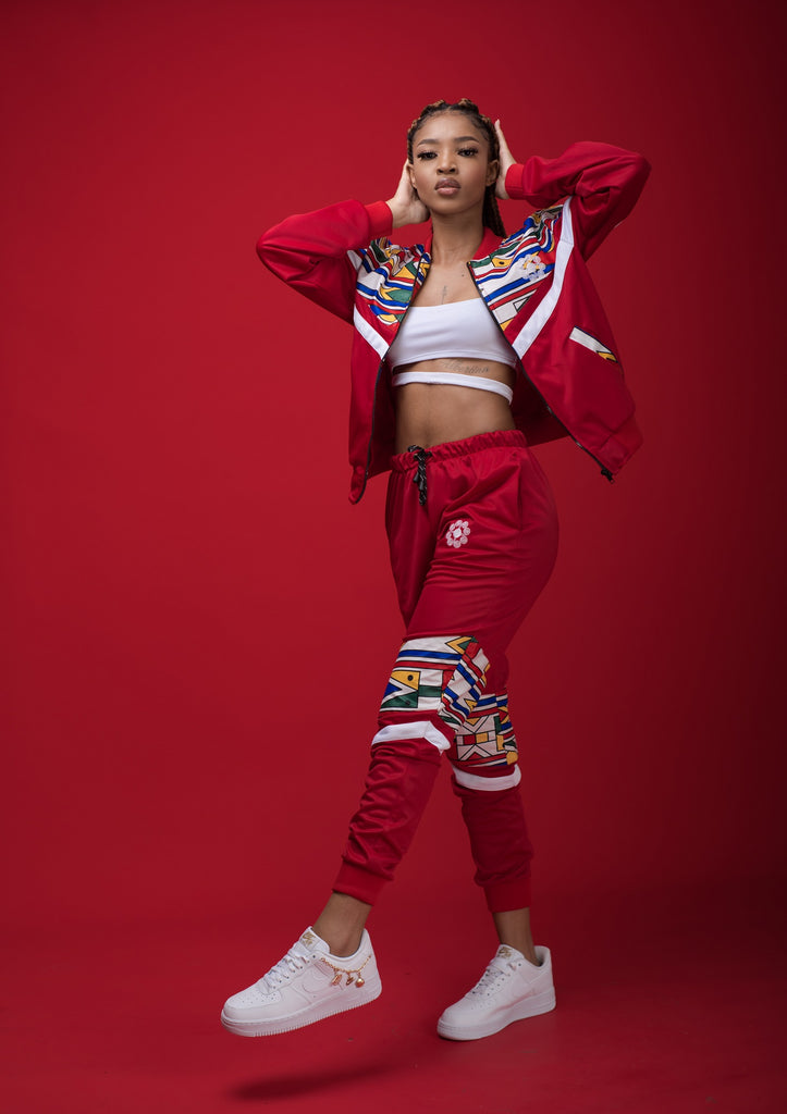 Ladies - Mehluli Red Tracksuit Set