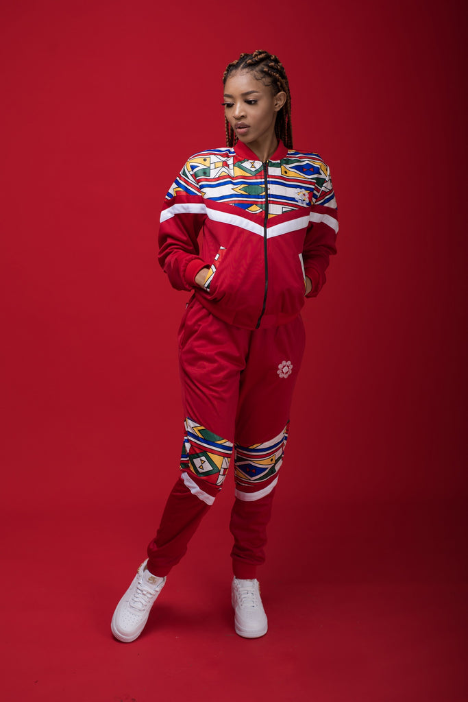 Ladies - Mehluli Red Tracksuit Set