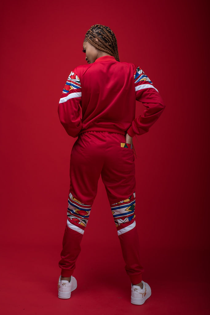 Ladies - Mehluli Red Tracksuit Set