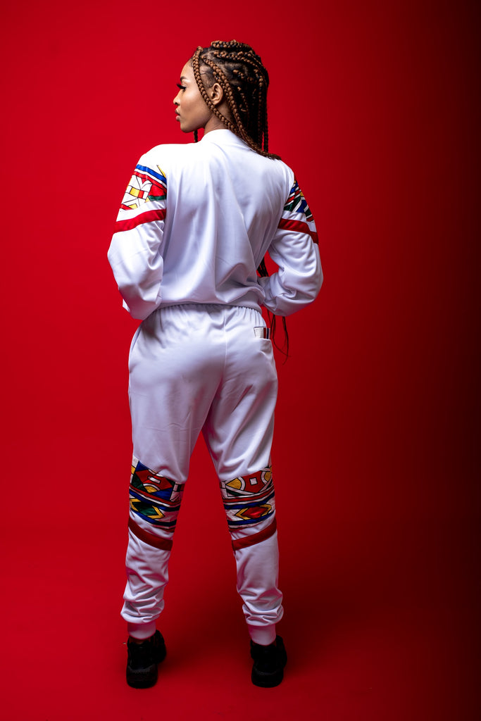 Ladies - Mehluli White Tracksuit Set